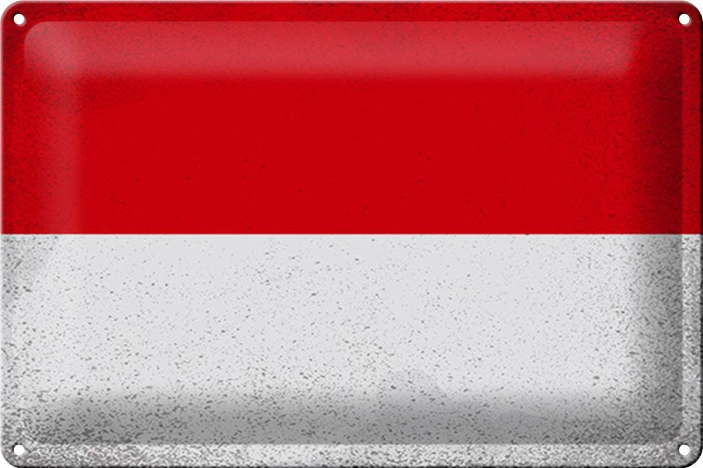 Blechschild Flagge Monaco 30x20cm Flag of Monaco Vintage Produktbild 