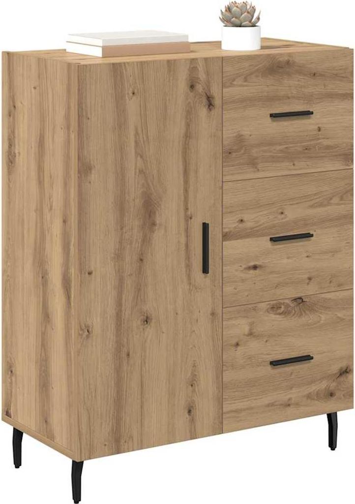 (Robust Möbel) Sideboard Artisan-Eiche 69,5 x 34 x 90cm Verbundholz und Eisen - CL802453 - Kommoden