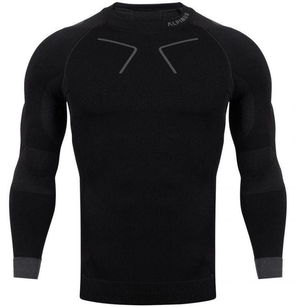 Alpinus - "Tactical" Base Layer Oberteil für Herren MR873 (S) (Schwarz/Grau)