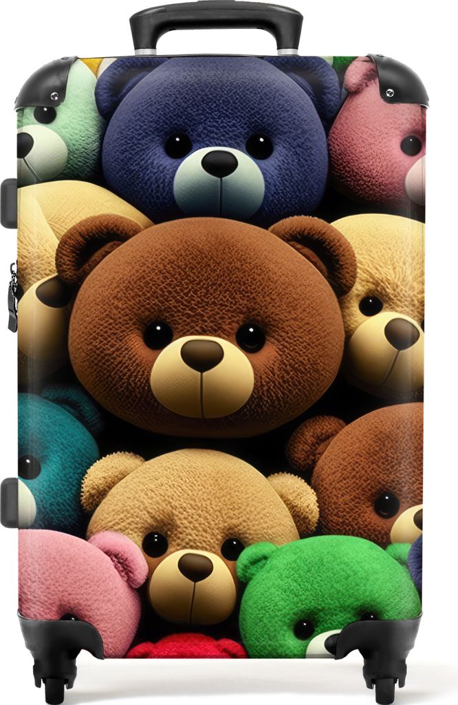NoBoringSuitcases.com Großer Koffer - Teddybär - Teddy - Design - Kinder - Kombinationsschloss TSA - Hartschalen Trolley 4 Rollen - 72 liter - ...