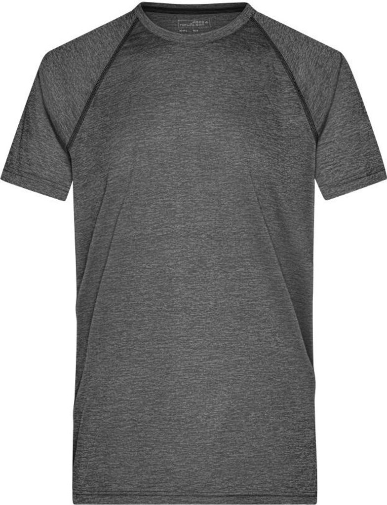 Funktions-Shirt für Fitness und Sport black-melange/black, Gr. L