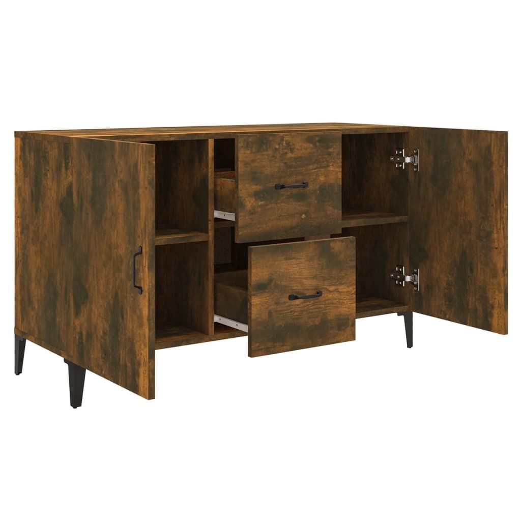VidaXL Sideboard Räuchereiche – 90x34x80 Cm, Holzwerkstoff Mit Metallbeinen, Viel Stauraum