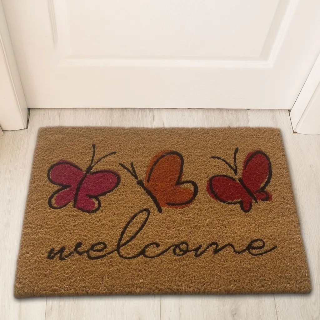 Paillasson extérieur Welcome naturel et coloré pour une entrée propre