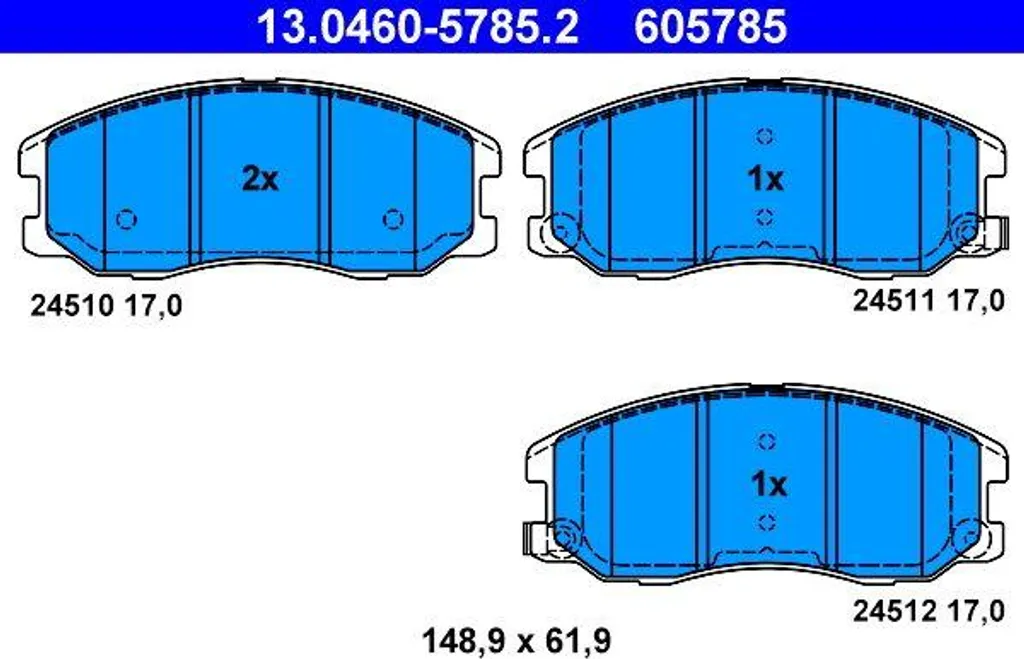 Jeu de Plaquettes de Frein ATE 13.0460-5785.2 pour Captiva et Antara
