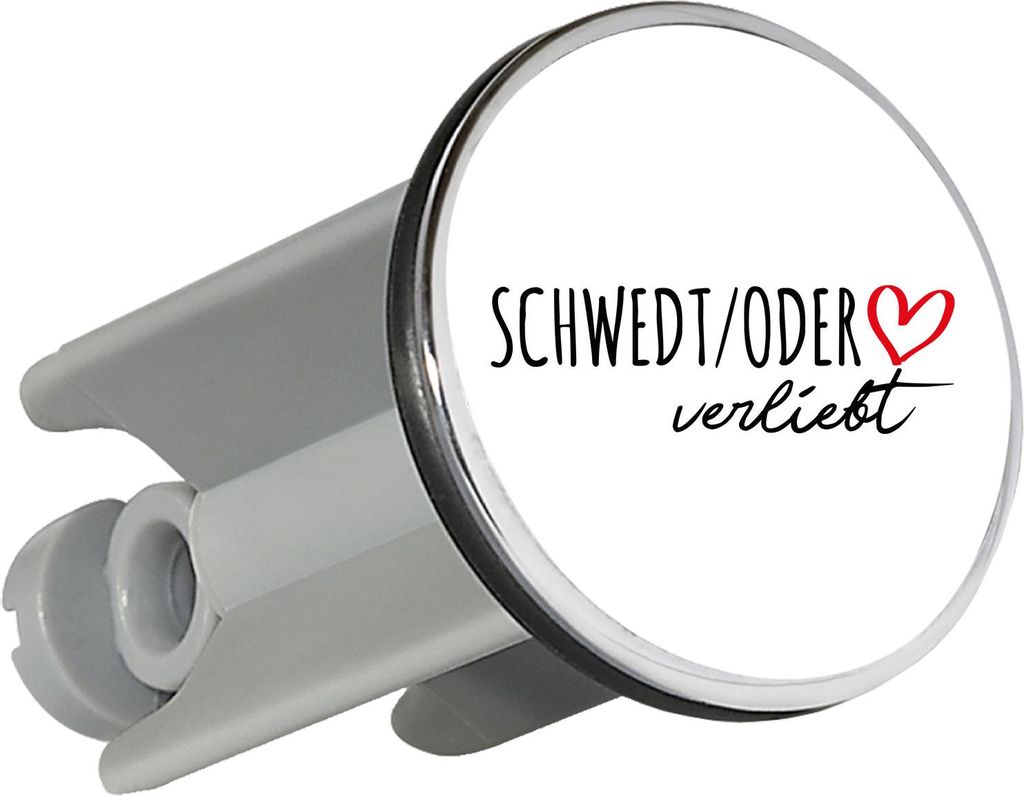Huuraa Waschbeckenstöpsel Schwedt Oder verliebt 4cm höhenverstellbar Abflussstopfen Geschenkidee