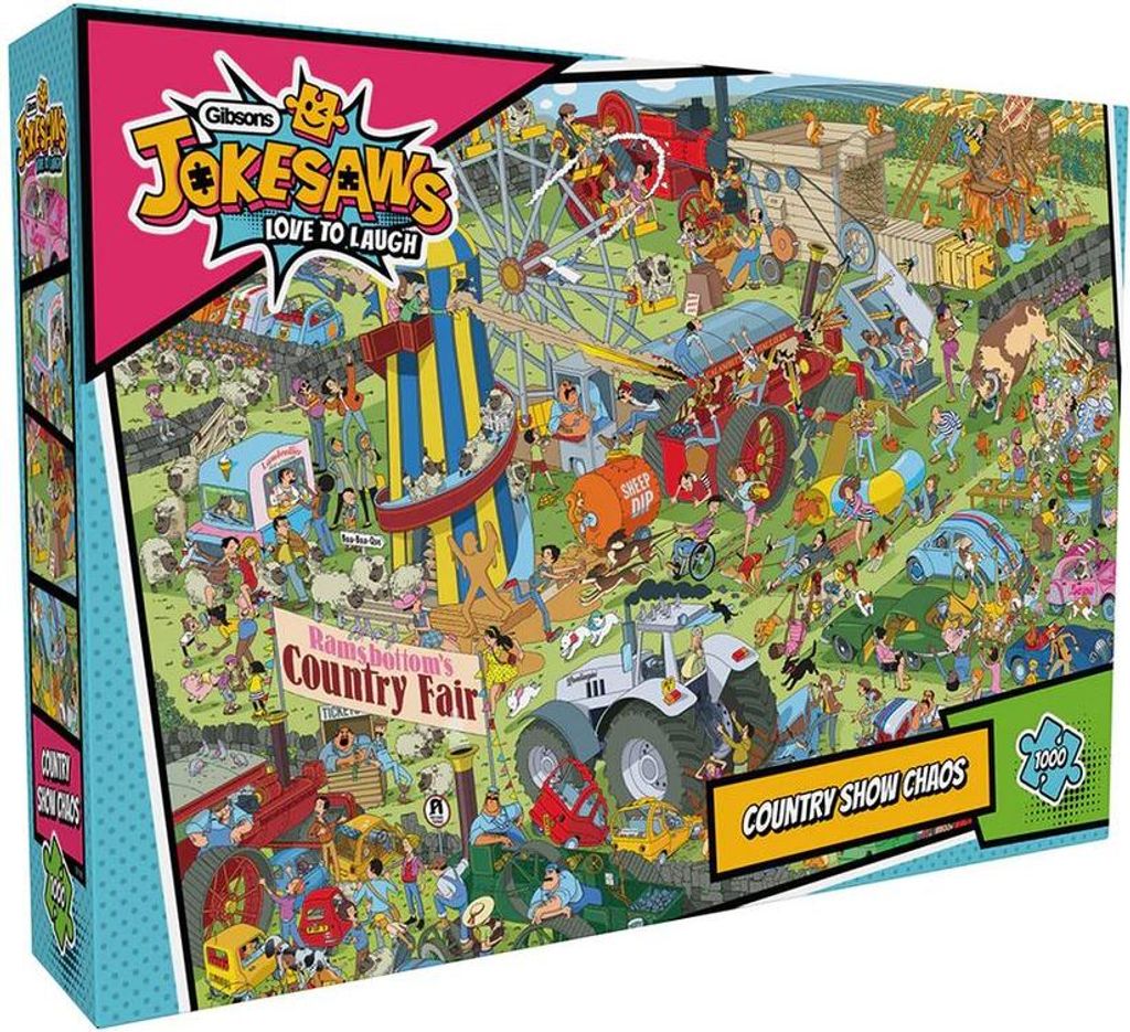 Gibsons Puzzle Country Show Chaos 1000 Teile Karton nachhaltig