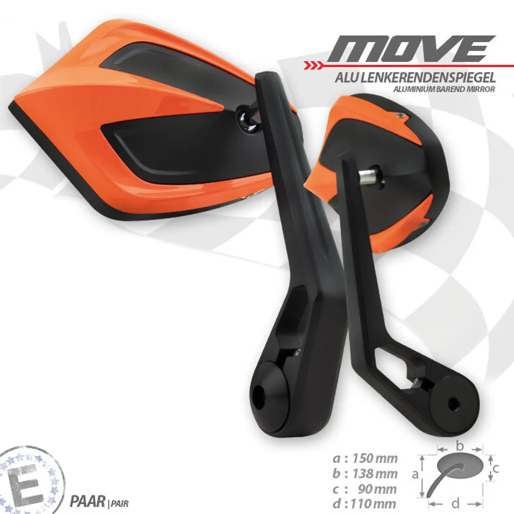 Rétroviseur de Guidon MOVE M6 Orange Haute Visibilité et Design Universel