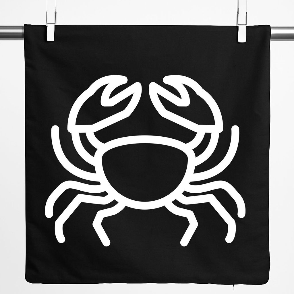 Huuraa Kissenbezug Krebs Sternzeichen Symbol 40x40cm Black Baumwolle Dekokissenbezug Geschenkidee