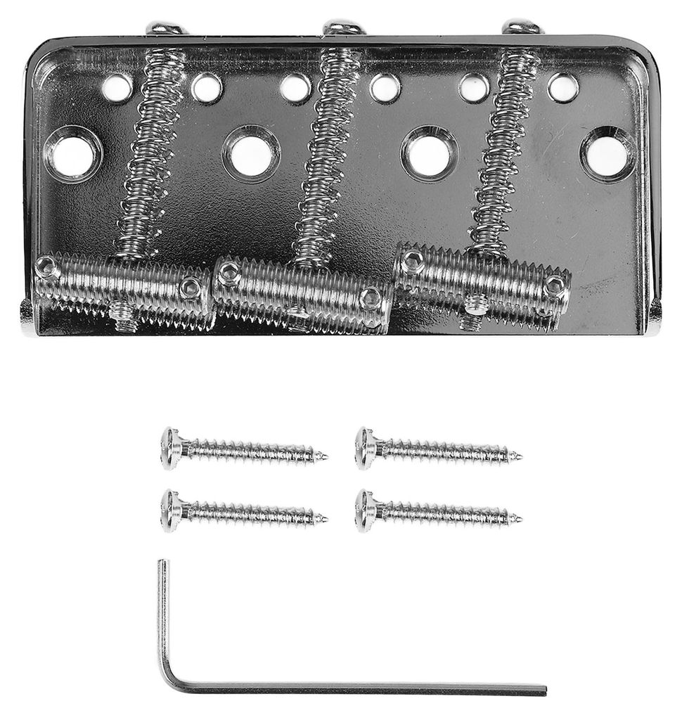 Metall-Bassbrücke, verchromtes Metall, hohe Härte, geräuschlos, Ersatzbrücke für E-Gitarre