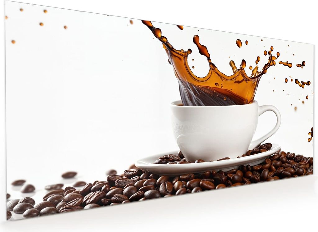 Küchenrückwand Spritzschutz Glas mit Motiv Kaffeespritzer 40 x 40 cm