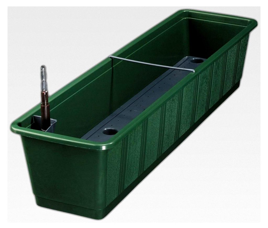 Blumenkästen Aqua Green Plus mit Wasserspeicher (Größe 2, 80 cm, Grün)