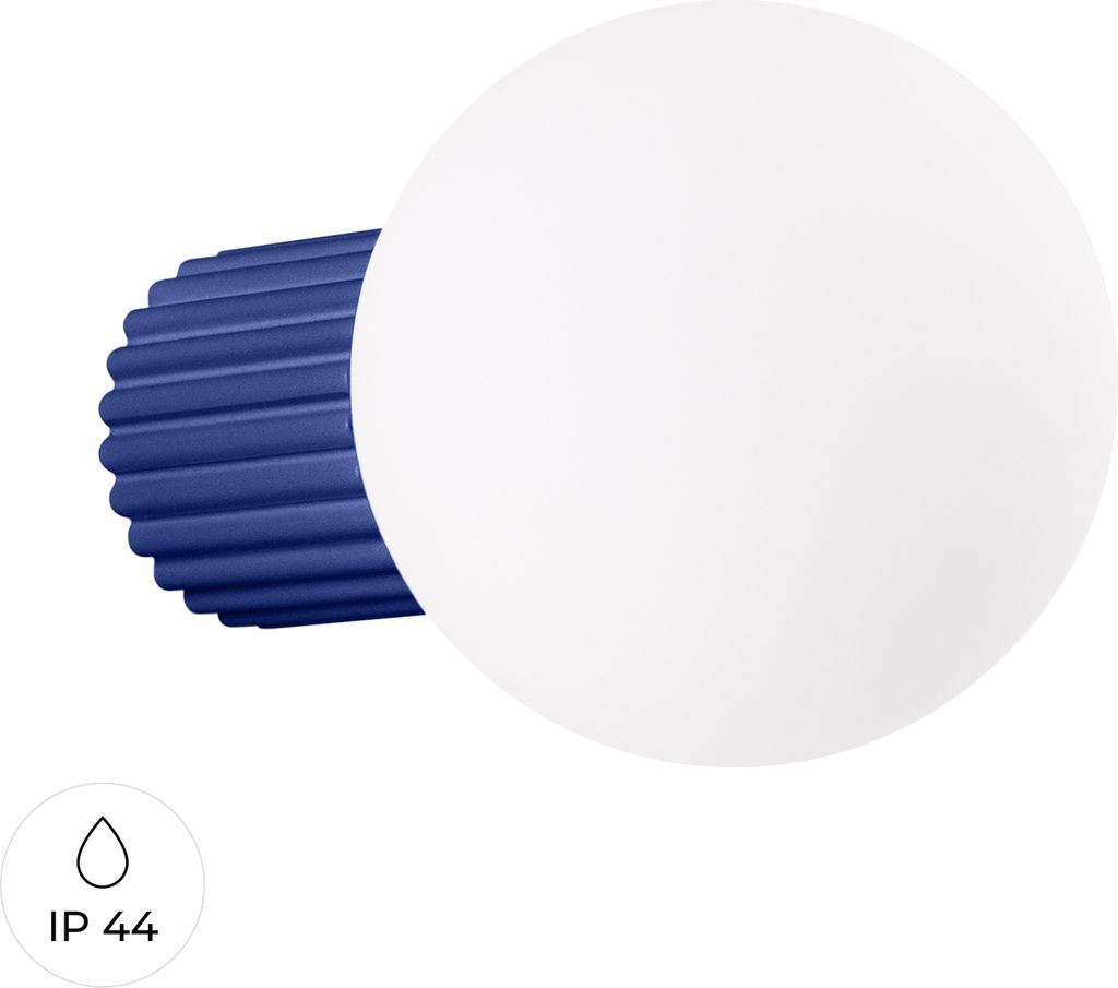 Wandleuchte HALO ultramarin IP44 1xG9 8W Aluminium/Glas 12x17x12cm Sollux Lighting