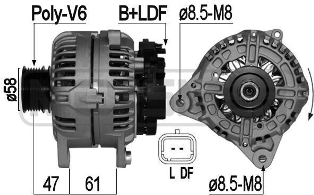 Alternateur ERA 209072A pour Logan Sandero Duster et Megane II OE 8200327183