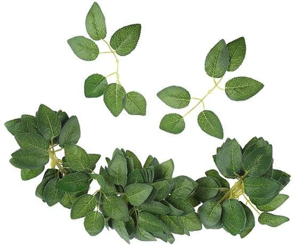 Feuilles vertes artificielles : Lot de 40 tiges pour décorations DIY