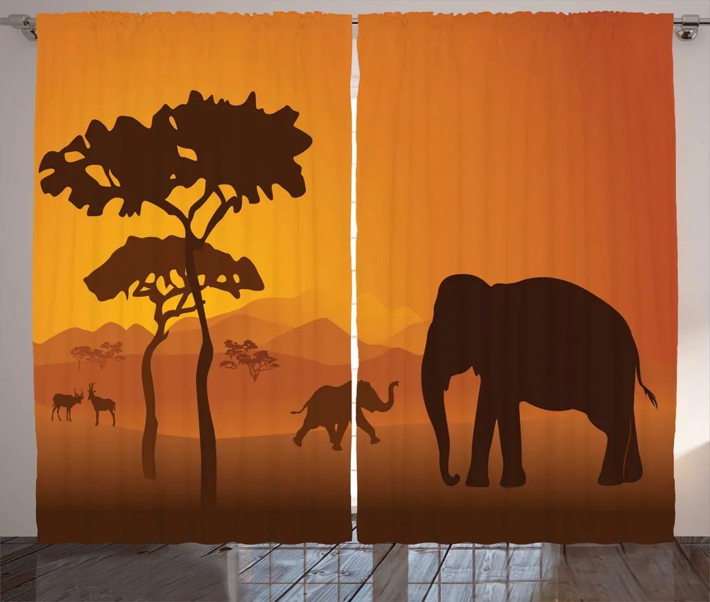 Rideau universel éléphant pour habiller les grandes fenêtres de salon