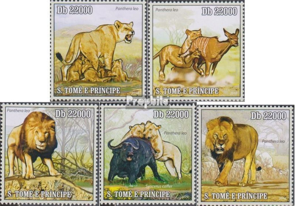 Briefmarken Sao Tome e Principe 2010 Mi 4454-4458 Produktbild 