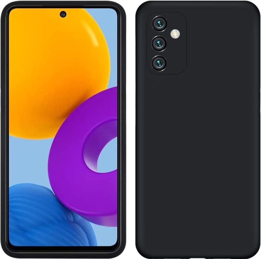 Galaxy M52 5G Hülle, Flüssig Silikon Weich Gummi Schutzhülle für Samsung Galaxy M52 5G Black