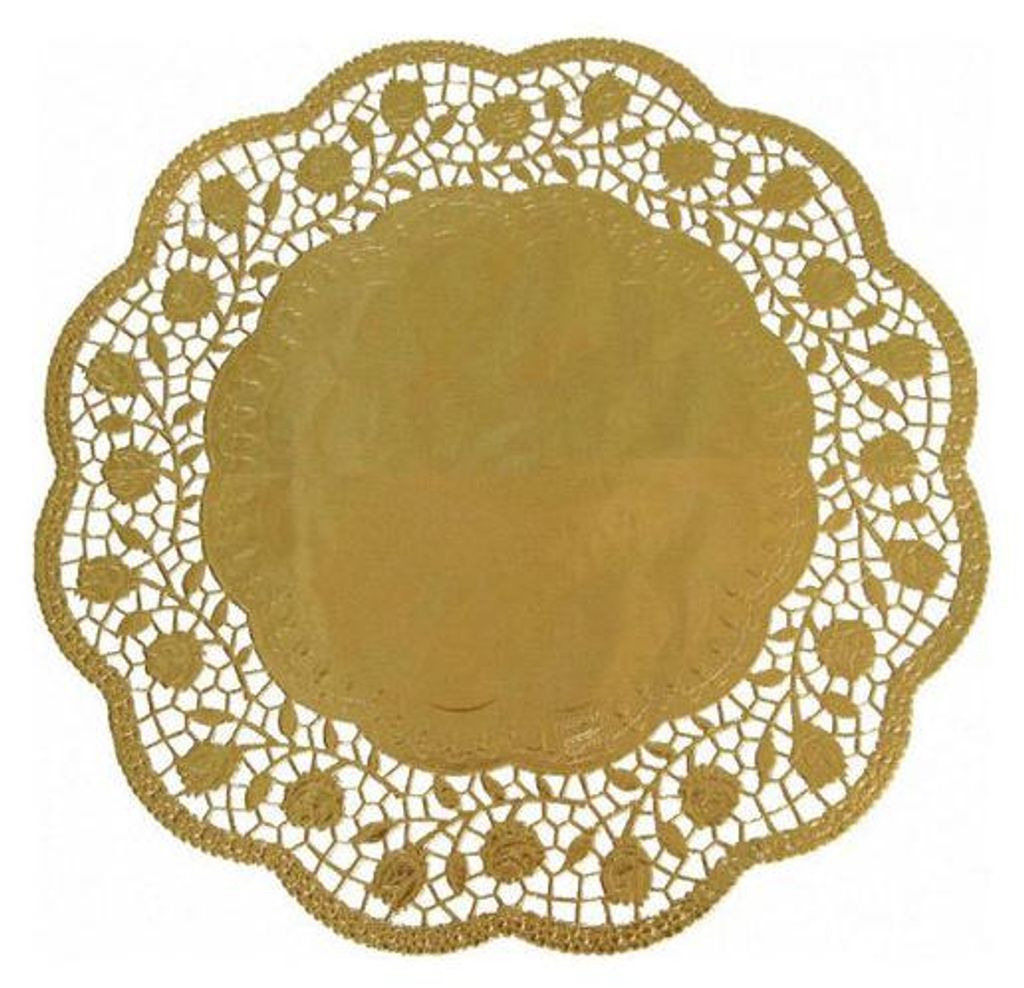 40x Deko-Tortenspitzen rund gold Ø 36 cm Produktbild 