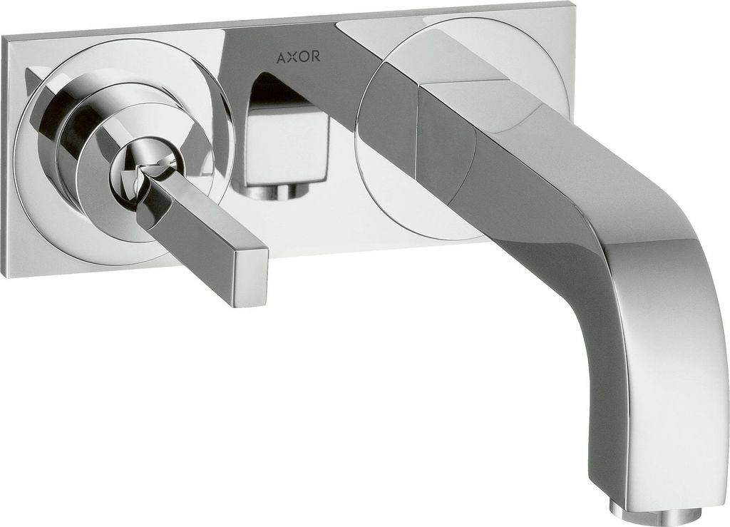 hansgrohe Einhebel-Waschtischmischer AXOR CITTERIO DN 15, Unterputz, mit Platte mit Auslauf 165 mm chrom