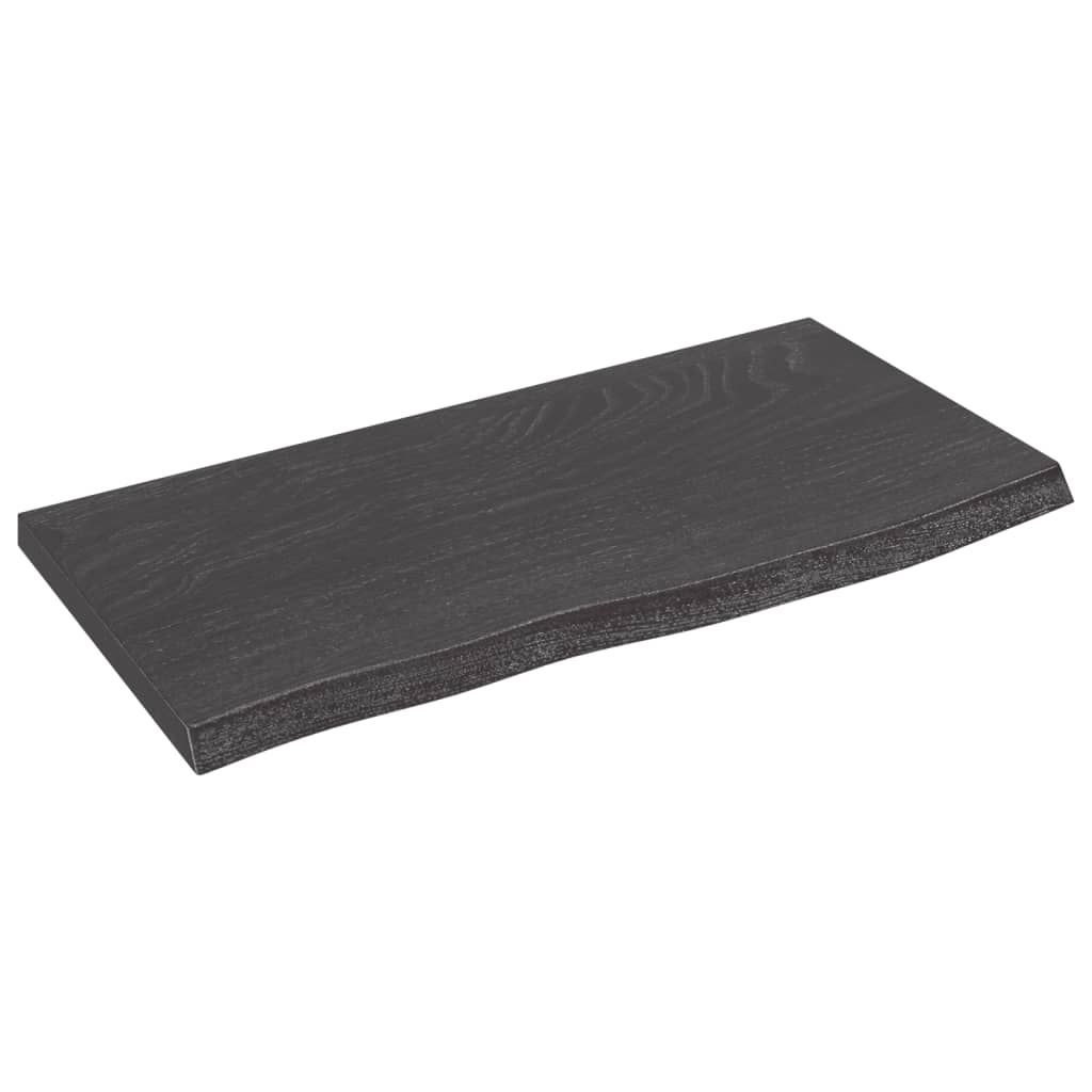 Wandregal Dunkelgrau 60x30x2 cm Massivholz Eiche Behandelt , Wandregale Design 2024