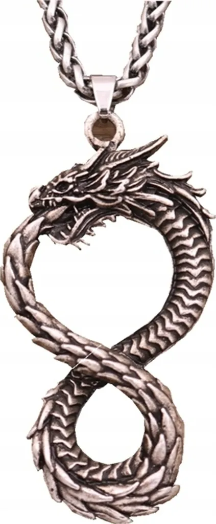 Collana Minimal Uroboros Drago 124 - Simbolo Infinito Greco Egizio