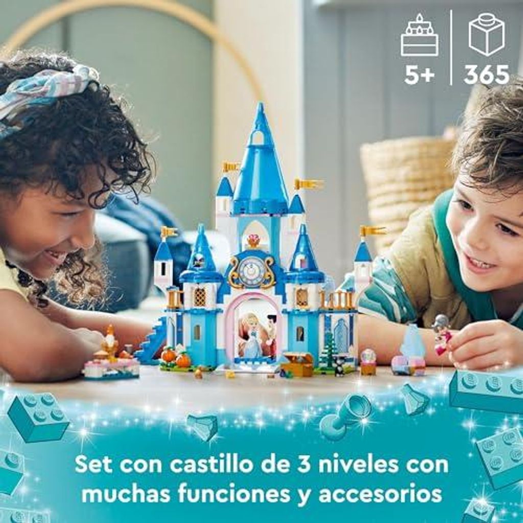 LEGO 4326 Disney Princess Cinderellas Schloss Spielzeug zum Bauen mit 3 Mini-Puppen, Puppenhaus Geschenkidee mit Disney Figuren