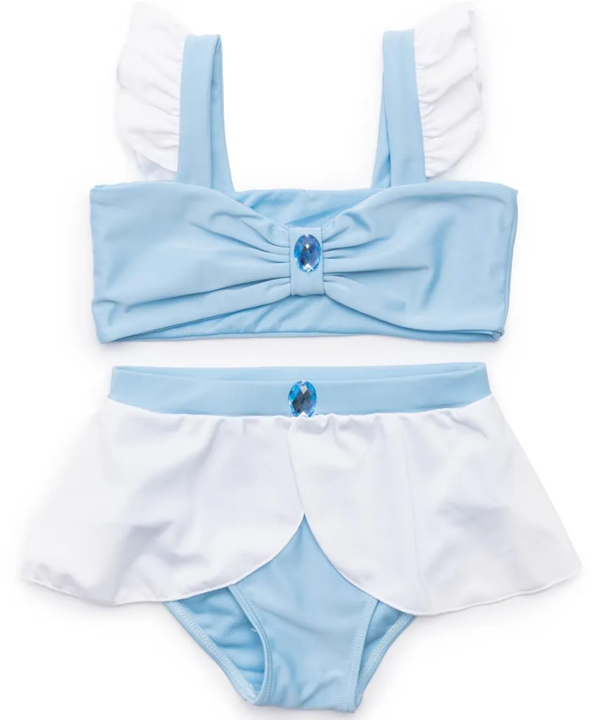 Bikini Bleu Princesse Tiny 5-6 ans avec Volants et Tissu Premium