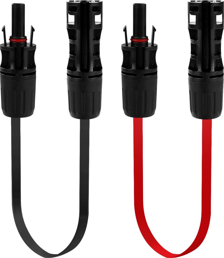 1 Paar Super Flaches Solarkabel-Verlängerungskabel 1500V DC 30A für Balkon- und Fenstertür, PV Solarmodul Kabel 12AWG