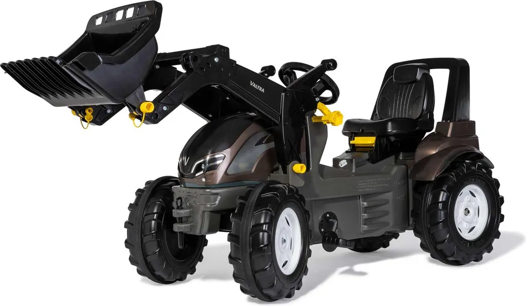 Grand tracteur enfant Valtra pour jouer au jardin avec pelle frontale