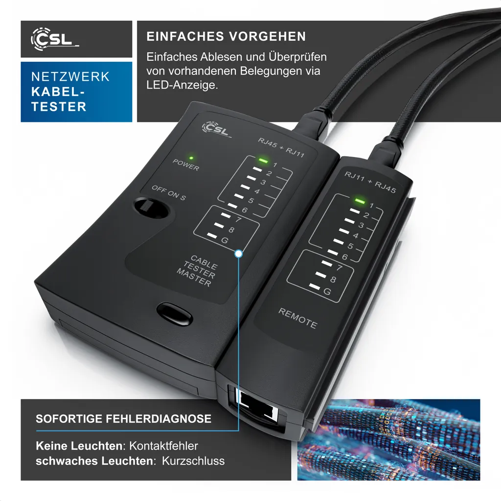 Tester LAN RJ45 Professionale CSL | Verifica Cavi Rete e Telefono - 3