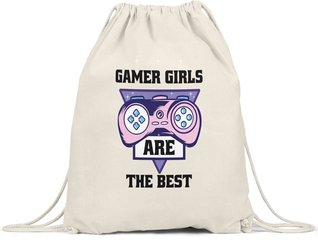 Gamer Girls Are The Best Turnbeutel Gymsack mit süßem Spielkonsole Motiv für Frauen Mädchen die gerne Konsole zocken PC