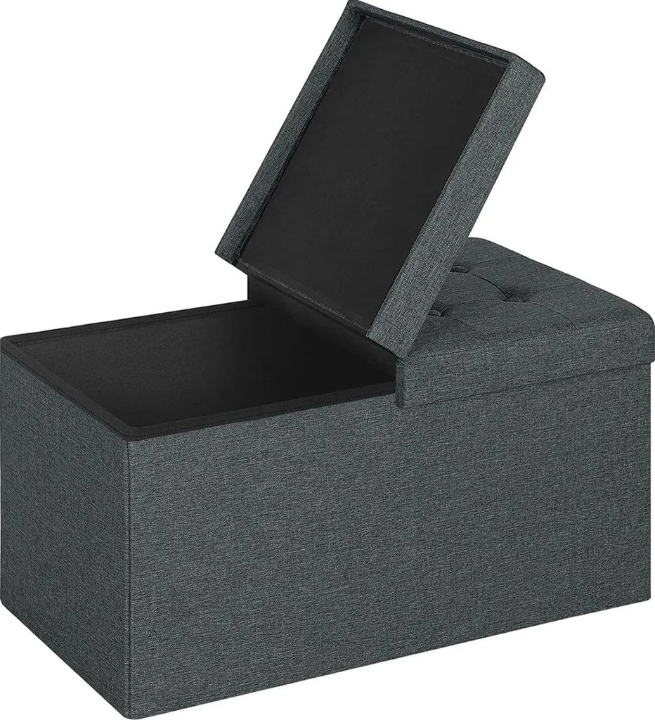 Banc d'entrée avec rangement gris foncé - Idéal pour chaussures et sacs