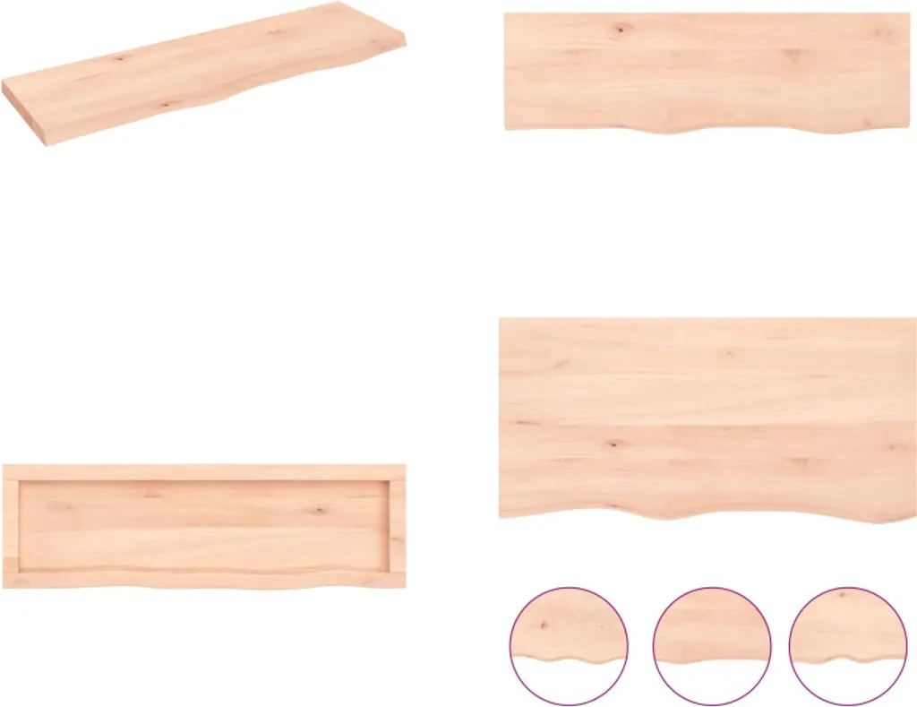 vidaXL Scaffale a muro 100x30x(2 4) cm in legno massiccio di quercia non trattato - Scaffale a muro - Scaffale a muro - Scaffale portaoggetti - Scaffale galleggiante