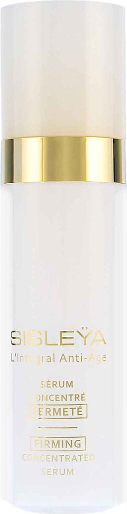 A product shot of a white bottle with gold accents.