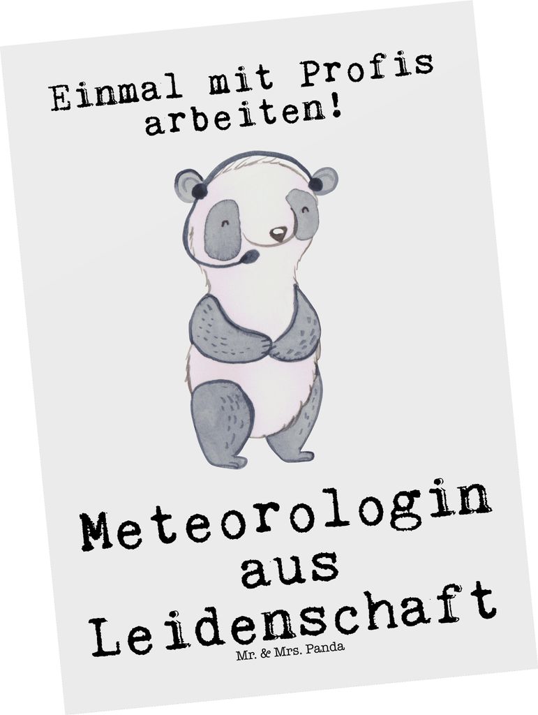 Mr. & Mrs. Panda Postkarte Meteorologin Leidenschaft - Weiß Produktbild 