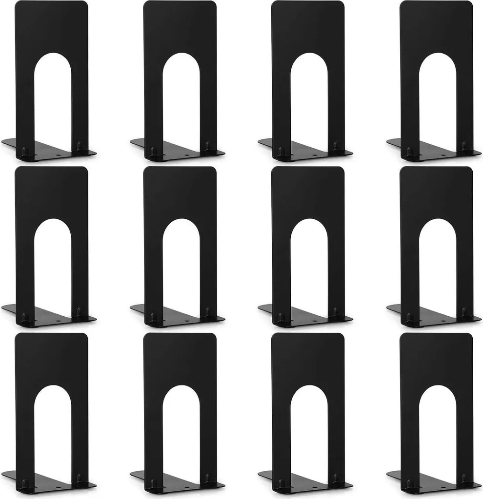 Éviter la chute des livres avec le lot de 12 serre-livres métal noir