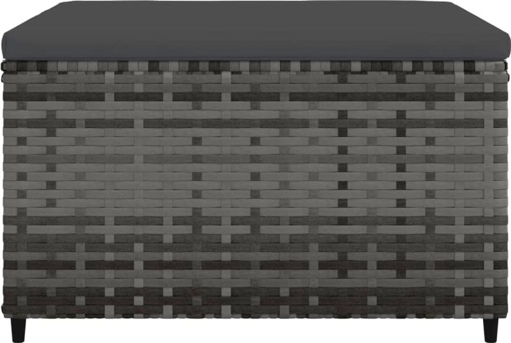 vidaXL Záhradná stolička s vankúšom Grey Poly Rattan Obrázok produktu 2