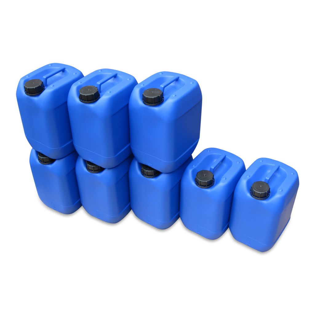 15 x 10 L Kanister blau Camping Plastekanister Wasserkanister Trinkwasser DIN51. 
