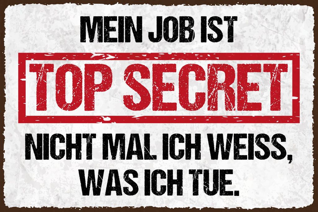 vianmo Holzschild 20x30 cm Mein Job ist Top secret