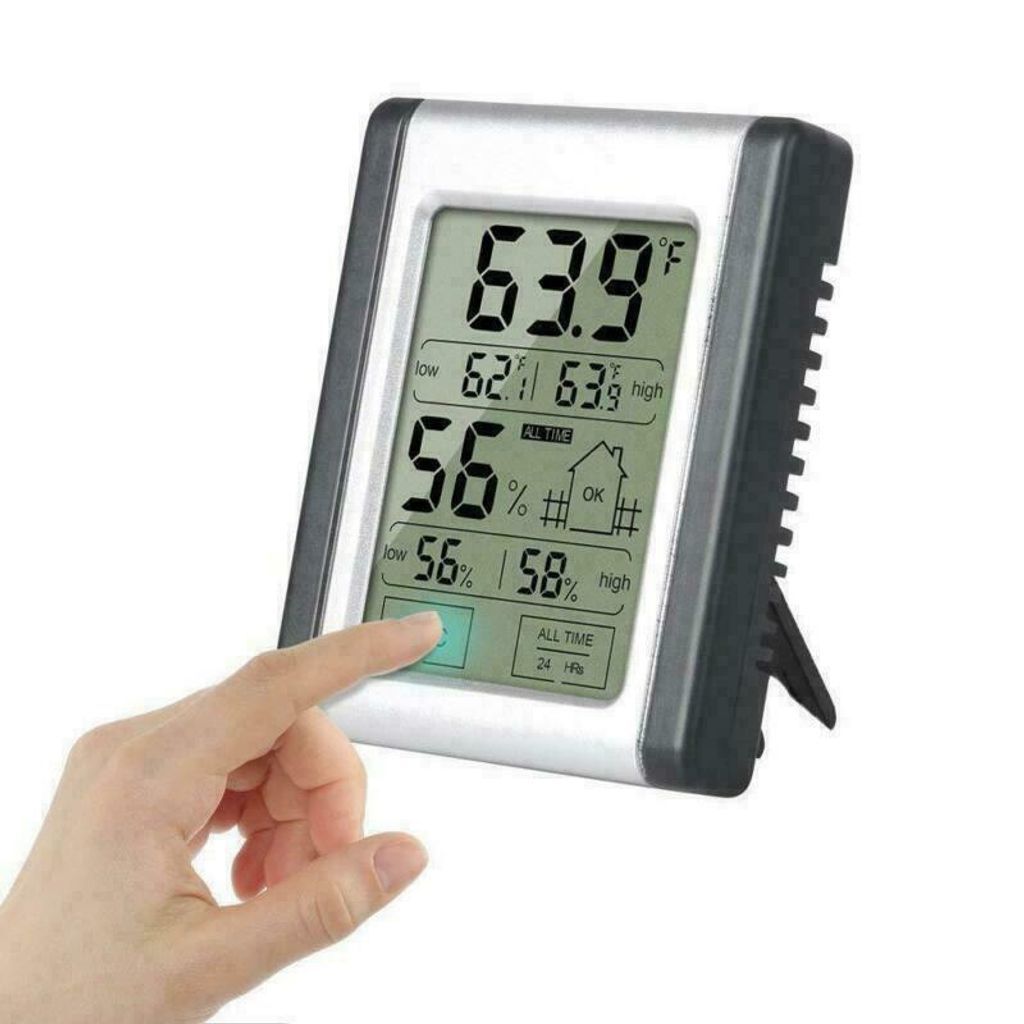 LCD Innenthermometer Hygrometer Zimmerthermometer Luftfeuchte Digital Uhr 