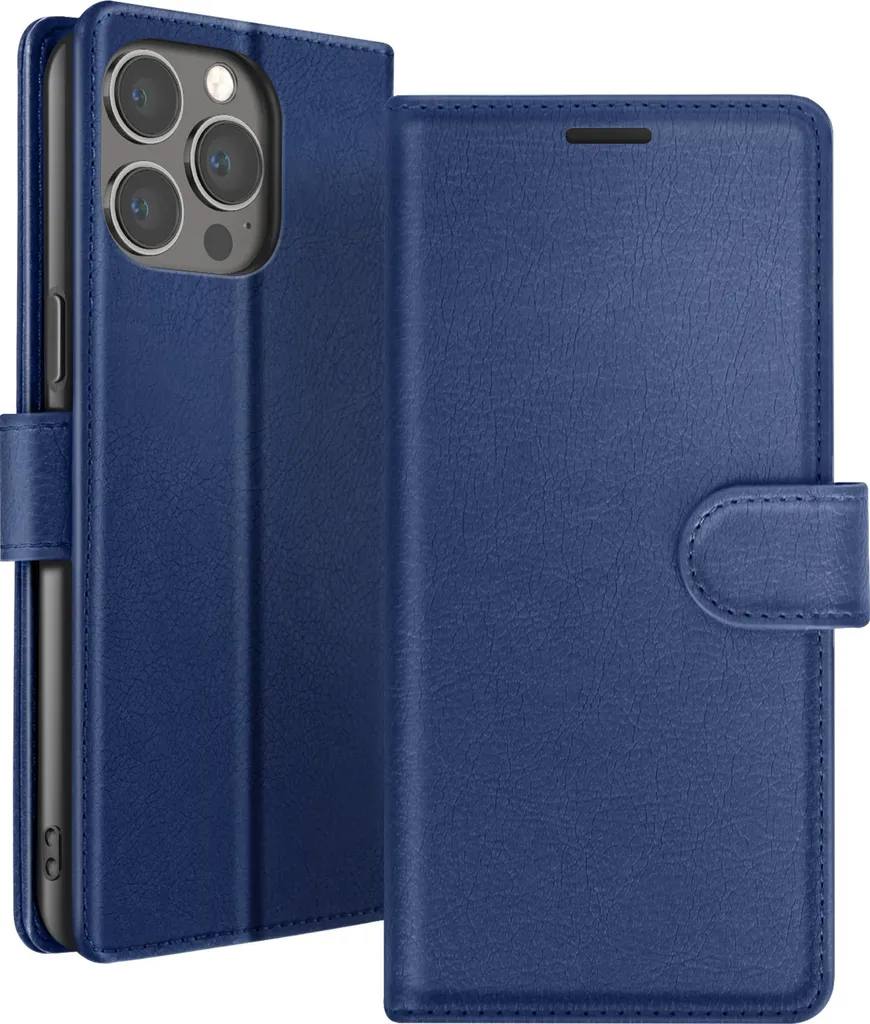 Custodia iPhone 13 Pro Blu Scuro Zanaé - Il Portafoglio da Viaggio