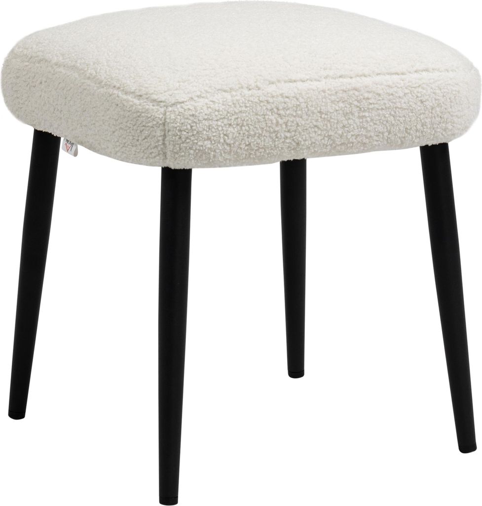Kaschmir-Optik Sitzhocker Creme-Weiß Fußhocker