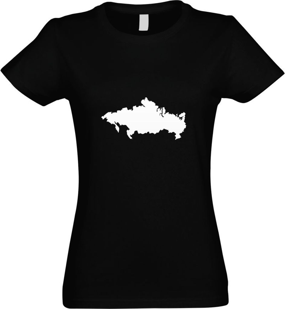 Kiwistar - T-Shirt tailliert - Damen - schwarz - Russland Umriss Kontur - mit Motiv Bedruckt - Funshirt Design - Sport - Freizeit - Damen - XXL