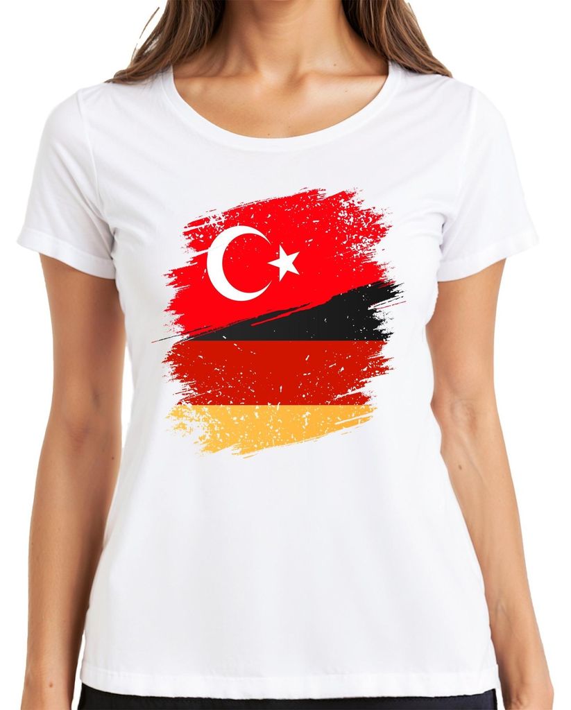 Türkische Deutsche Flagge Türkei Deutschland Fußball Fan Produktbild 