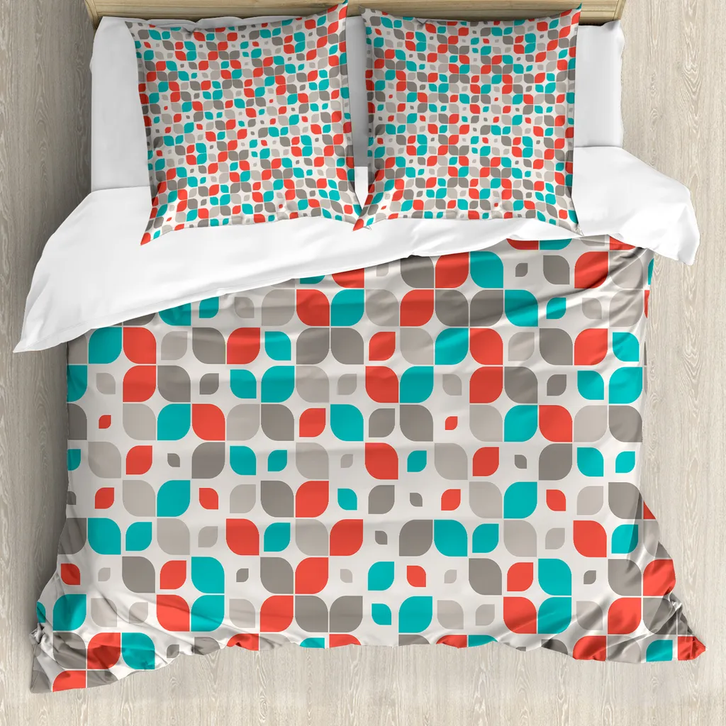 Set Letto Matrimoniale ABAKUHAUS 200x200 Mosaico Turchese Taupe