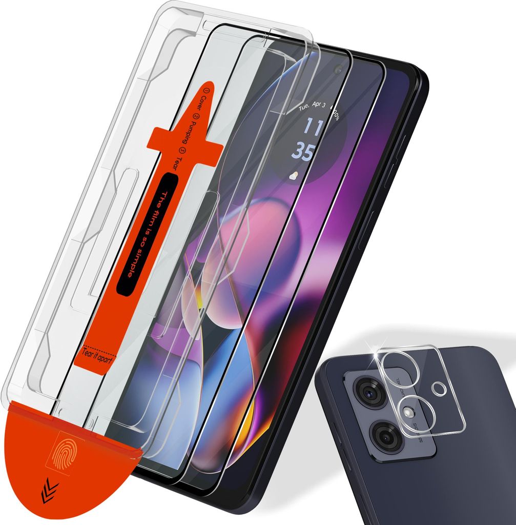2-Pack Motorola Moto G54 Displayschutzfolie & 1-Pack Produktbild 