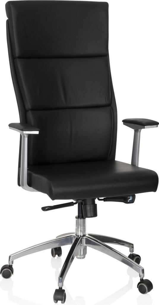 hjh OFFICE Luxus Chefsessel MONZA 20 Ergonomischer Bürostuhl mit Armlehnen Leder Drehstuhl für Büro, Zuhause