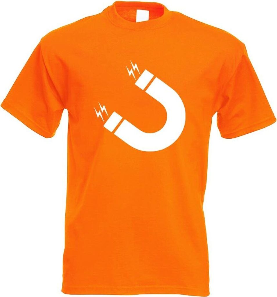 Kiwistar - T-Shirt - orange - Magnet - Elektro - Energie Motiv Bedruckt Funshirt Design Print - mit Motiv Bedruckt - Funshirt Design - Sport - Frei...