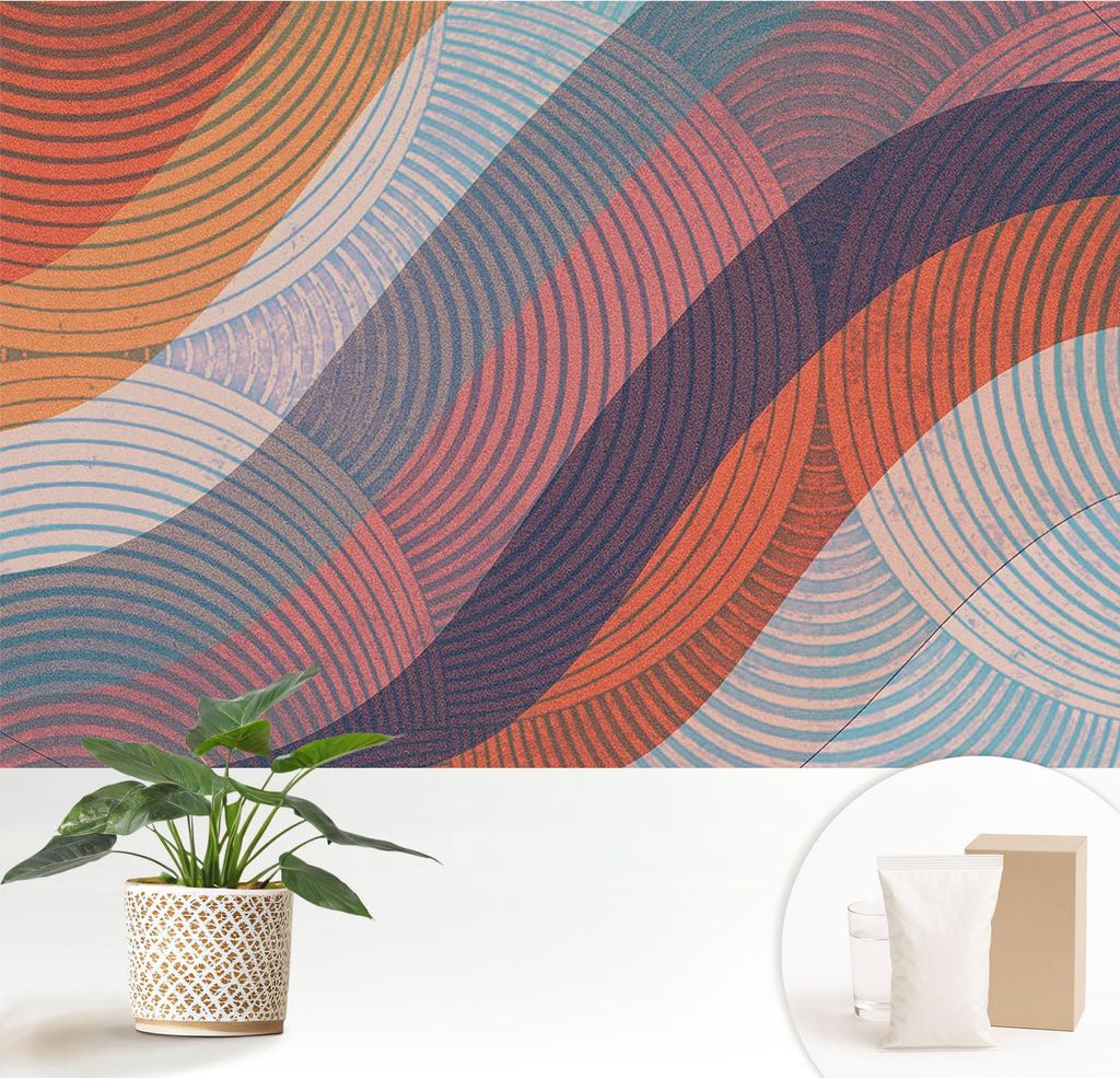 Fototapete - 152x104 cm - Tapete - Wandtapete - Wandbilder - Dekofolie - Tapete Folie - Wand - Dekoration - Wohnzimmer - Bunte Wellen