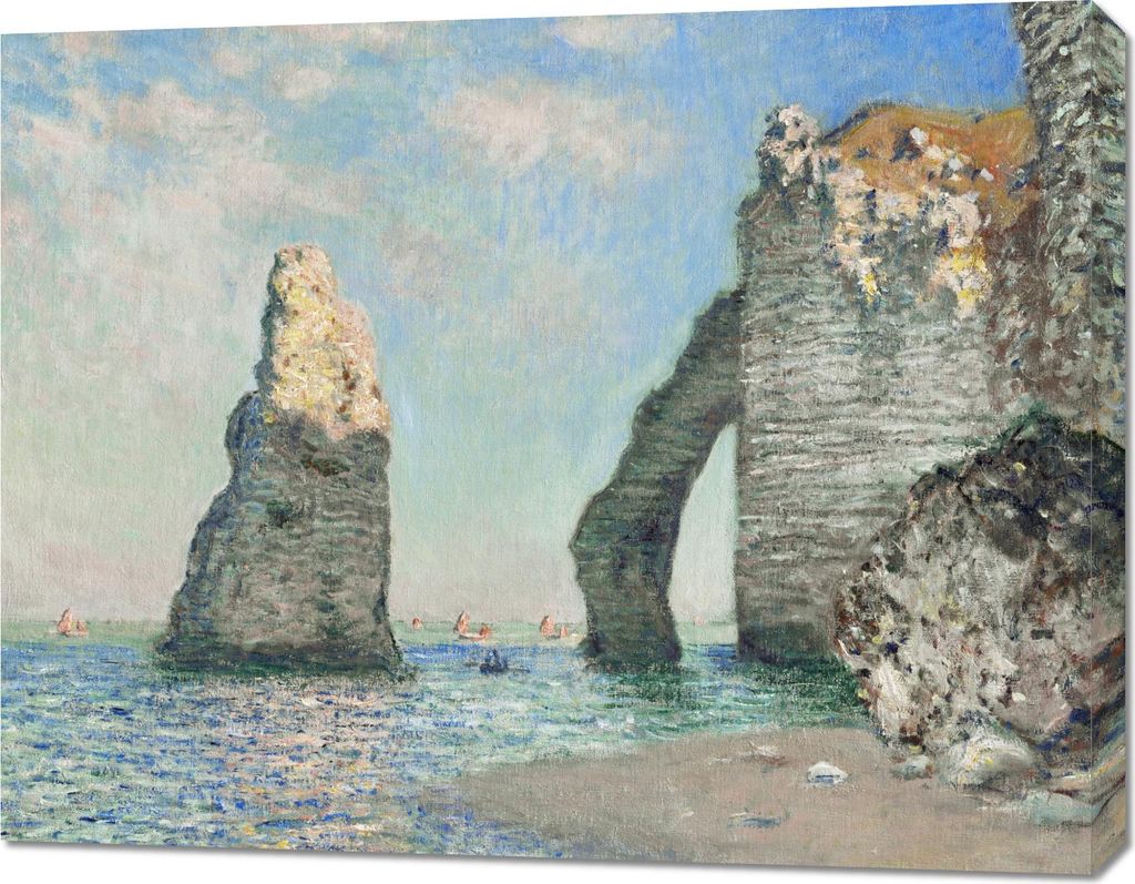 Bild 90x70cm Die Klippen von Étretat, Monet Vintage für das Wohnzimmer